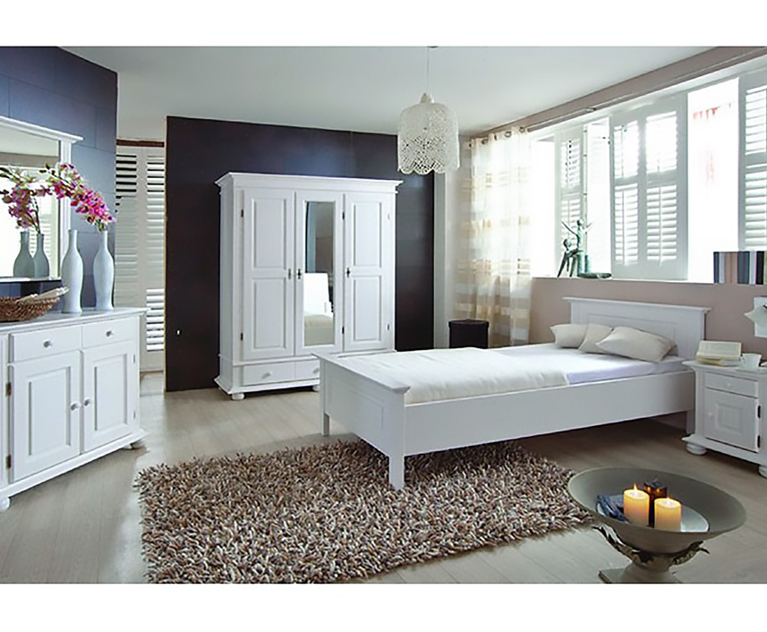 average Through decide Dormitor "Berlin" - alb - 100% lemn masiv - Mobila GMB