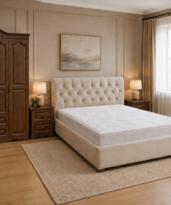 Set Dormitor Bello Clasic - nuc - (5 piese) cu dulap 4 usi si pat Madrid