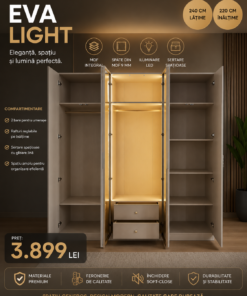Dulap Eva Light Cașmir – Eleganță care se vede, spațiu care se simte - imagine 3