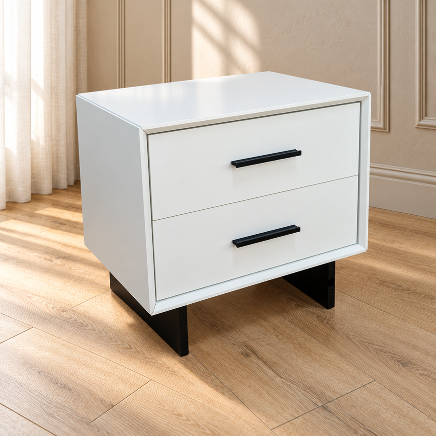 Noptiera Eva alba - integral MDF - imagine 3
